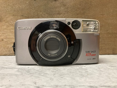 #ad Canon Sure Shot 105 Zoom Date 35mm Film Point amp; Shoot Camera Silver READ $29.00