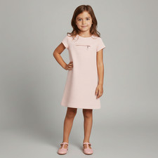 Deux Par Deux NWT Pink Textured Knit Girl Dress Short Sleeves Sizes 4, 5 Spring