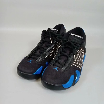 靴 Supreme Air Jordan14 US9.5 Size 14 - Supreme x Air Jordan 14 Retro Black Varsity Royal