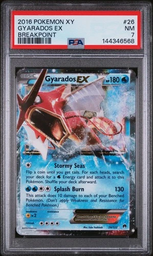 2016 POKEMON XY BREAKPOINT #26 GYARADOS EX PSA 7