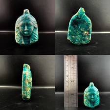 Ancient Egyptian Faience Pharaoh Path Crafts Architects Glazed Ceramic Face