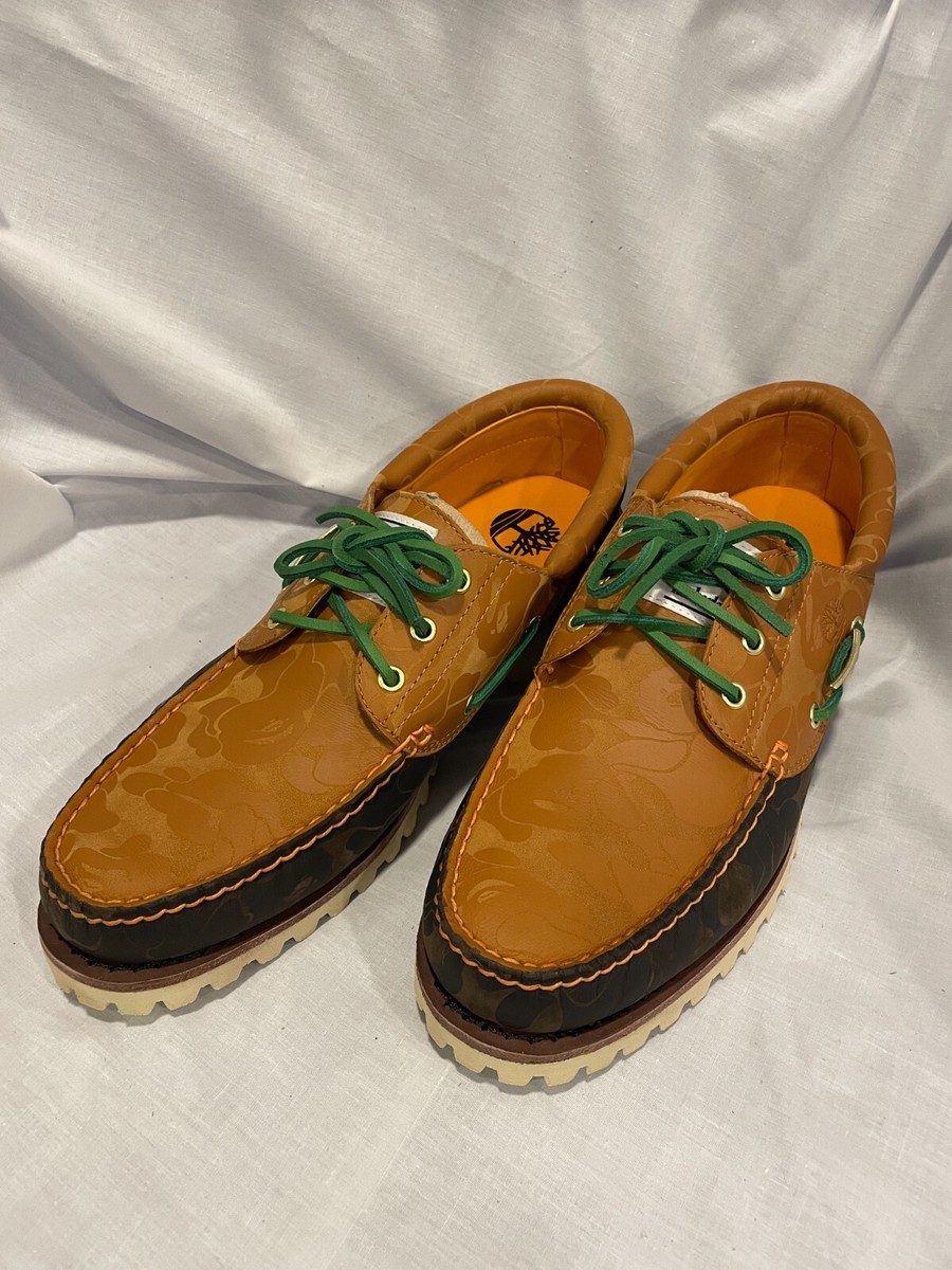 Timberland x Bape Hand Sewn Boat Shoes Mens 13 Wheat Nubuck