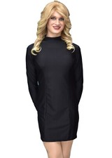 Marcia Black Bodycon Dress Curve-Hugging Mini Dress for Women, Men, Crossdresser