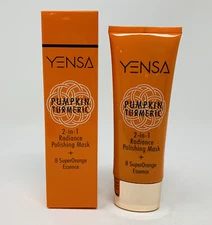 YENSA Pumpkin Turmeric 2-in-1 Radiance Polishing Mask 2.5oz/70mL Full Sz Sealed