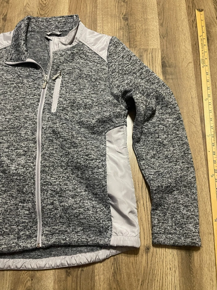 Sudadera de diseño alpino, para mujer talla pequeña-mediana? Gris, cremallera completa, bolsillo con cremallera Foto 4 de 4