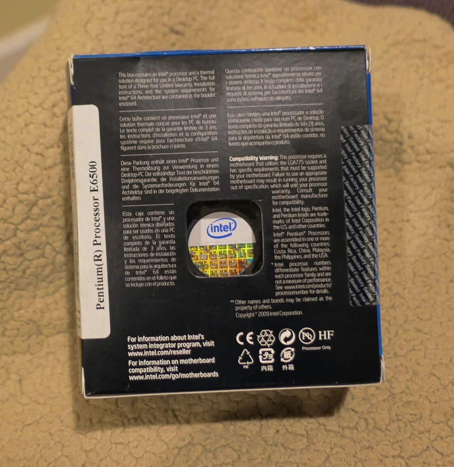 NEW SEALED BOX INTEL PENTIUM E6500 DualCore  2.93GHz Processor CPU SLGUH - Image 3 of 4