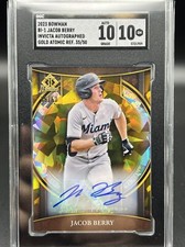 2023 Bowman Invicta Jacob Berry Gold Atomic Auto /50 BI-1  SGC 10/10 GEM MINT!!!