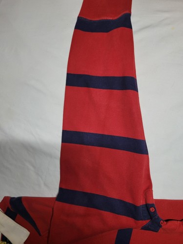 VTG Polo Ralph Lauren Rugby Shirt XXL Long Sleeves Red Blue Stripes Classic Fit - Picture 4 of 14