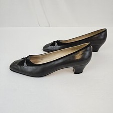Salvatore Ferragamo Pumps Heels Snakeskin Bow Detail Brownish Gray 9.5 AA