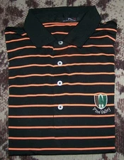 RALPH LAUREN RLX Polyester Spandex Polo Shirt PINE VALLEY GOLF CLUB Sz L Striped