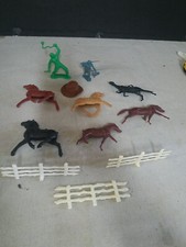 Vintage Plastic Cowboy and Indian Indians horses lot