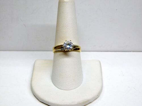 Anillo de compromiso solitario L@@K clásico real oro amarillo 14K talla 8,5 para mujer - Imagen 3 de 11