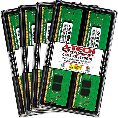 64GB 8x 8GB PC4-2666 RDIMM Supermicro 2029P-C1RT 6019P-WTR F619P2-RTN Memory RAM