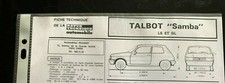 Revue technique Talbot SAMBA