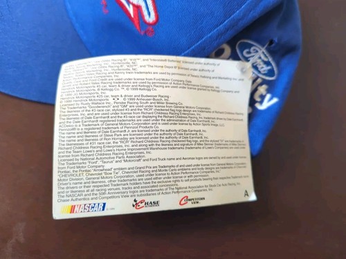 Nascar Dale Jarrett Cap Hat Blue Ford Credit Racing Snap 88 Logo Vintage NWT ๐ฅ - Picture 8 of 8
