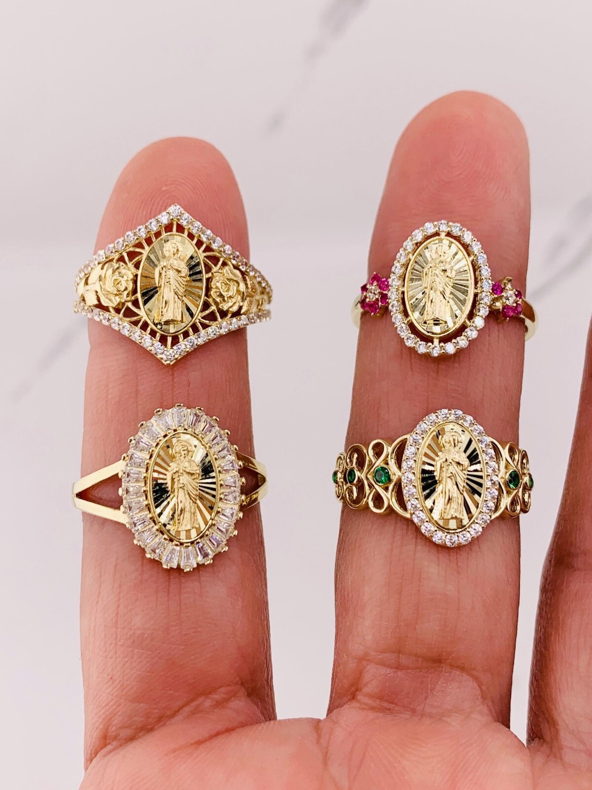 Anillo Oro Macizo 10k San Judas Talla 8 - 9 - Anillo en Oro 10 Kilates San Judas