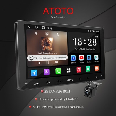 ATOTO 9'' 2 DIN Car Stereo Apple Carplay Android Head Unit with Backup Camera