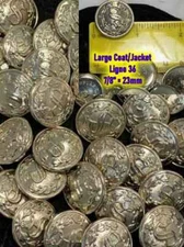 Select 2 to 24 Waterbury 7/8" Silver Sheriff or Security Uniform Jacket S Button