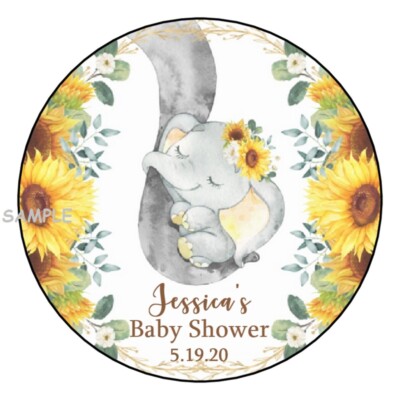 12 BABY ELEPHANT SHOWER Stickers Favors Labels tags