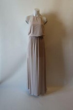 WOMENS SHOW ME YOUR MUMU "HEATHER" BEIGE HALTER MAXI DRESS SZ XS*