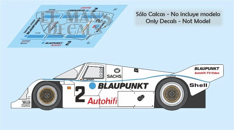 Autocollants Porsche 962 Interserie Most 1987 1:32 1:43 1:24 1:18 calques à f... - Photo 1/1