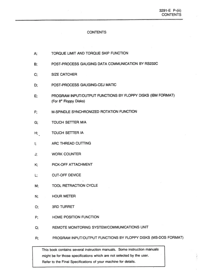 Okuma CNC  OSP5020L/ OSP500L-G 9th Edition Special Functions #3 Manual *142 - Image 2 of 4