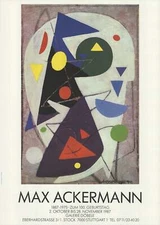MAX ACKERMANN Galerie Dobele 33" x 23.75" Offset Lithograph 1987 Contemporary