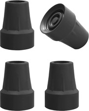 4 PC 4" Replacement Rubber Cane Tips Black for Canes Crutches Walking Sticks