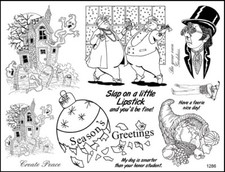 Unmounted Rubber Stamp Plate, Unmounted/Uncut Pink Rubber Stamps