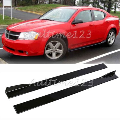 For Dodge Avenger Glossy Black Side Skirt Splitter Spoiler Extension Lip Rocker