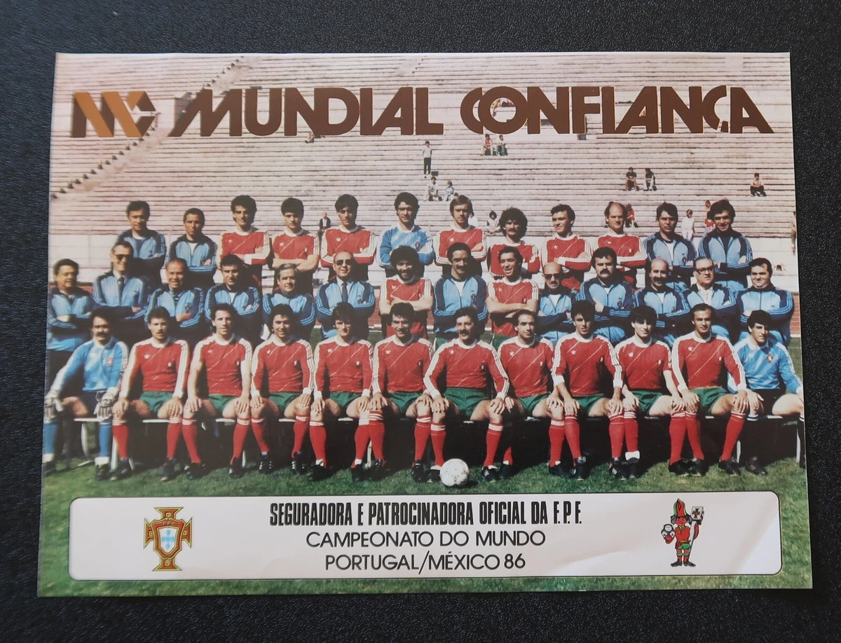 Flyer Original équipe Portugal – Coupe Du Monde Mexique 1986 – Calendrier Matches – Paulo Futre