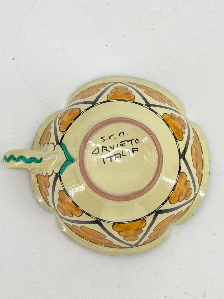 Vintage Cecconi Orvieto Pottery Teacub and Saucer Made in Italy | eBay