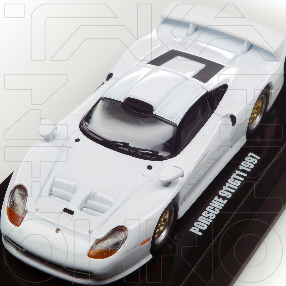 PORSCHE 911 GT1 EVO 1997 WHITE KYOSHO BEADS COLLECTION 1:64