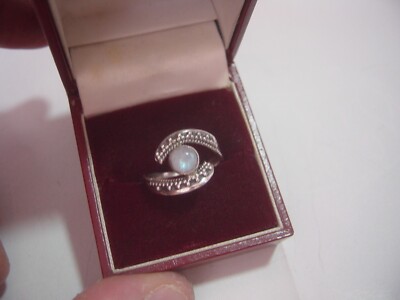 Massiver Silber Vintage Ring - schöner echter Mondstein - super Design Gr. K1/2 Qualität