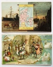 1889/93 Denmark Antique Map Arbuckle 2 Trade Cards German Empire Tivoli Ship Cow