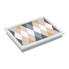 Cirque Harlequin Lap Bed Tray Diamond Pattern Design Cushioned Base For Bed Meal