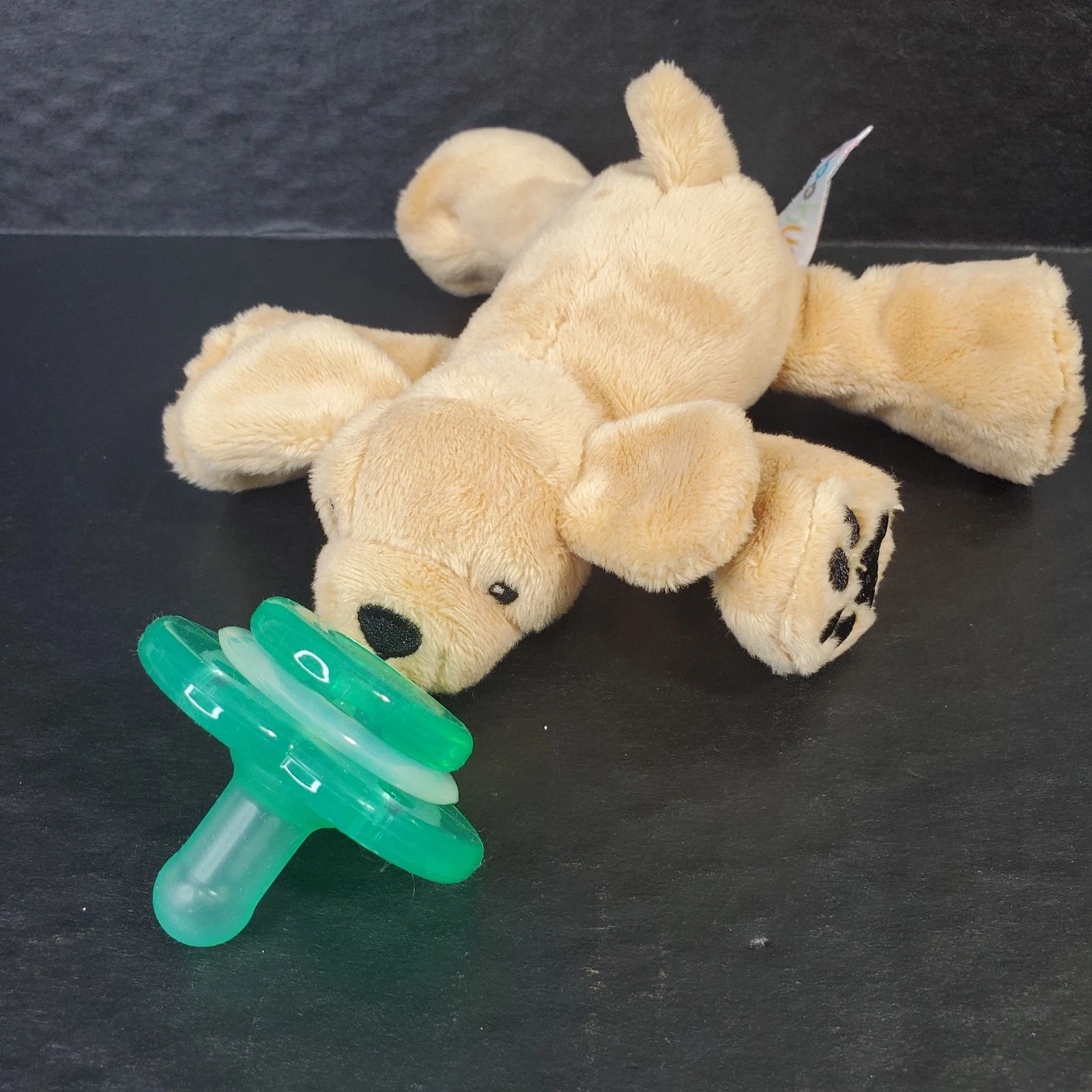 Nookums Golden Retriever Tan Dog Paci-Plushies Pacifier Holder Plush Baby Lovey