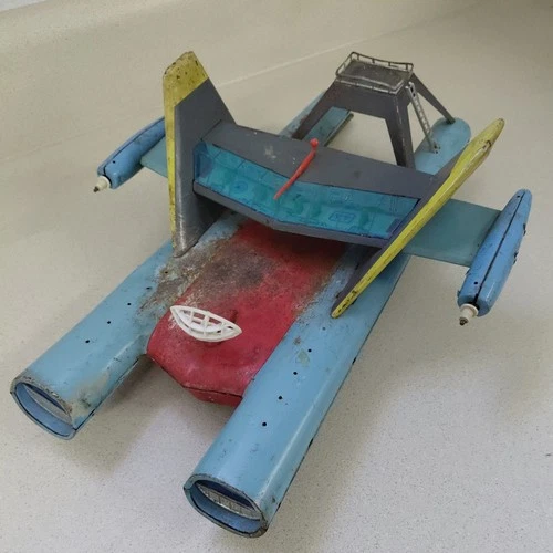 RARE Bandai Tin Metal Arctic Explorer Sled Japan  Vintage Metal Toy