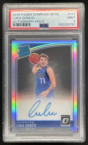 2018-19 Panini Donruss Optic Rated Rookies Holo #177 Luka Doncic RC Auto PSA 9
