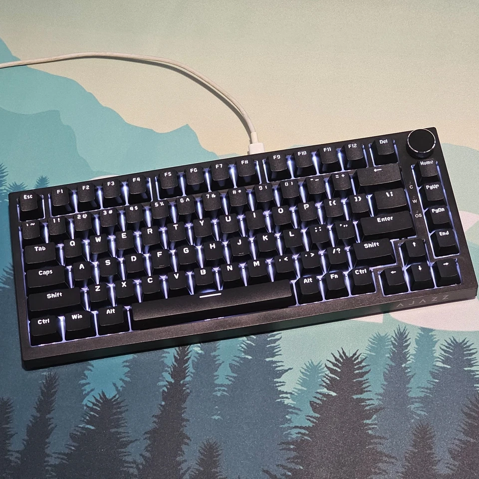 AJAZZ AK820 Wired Mechanical Gaming Keyboard Knob, Black, Red Switch, White LED - Image 2 of 4