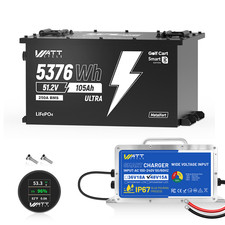 48V 105Ah 5376Wh Lithium LiFePO4 Battery Bluetooth APP for Golf Cart  Charger