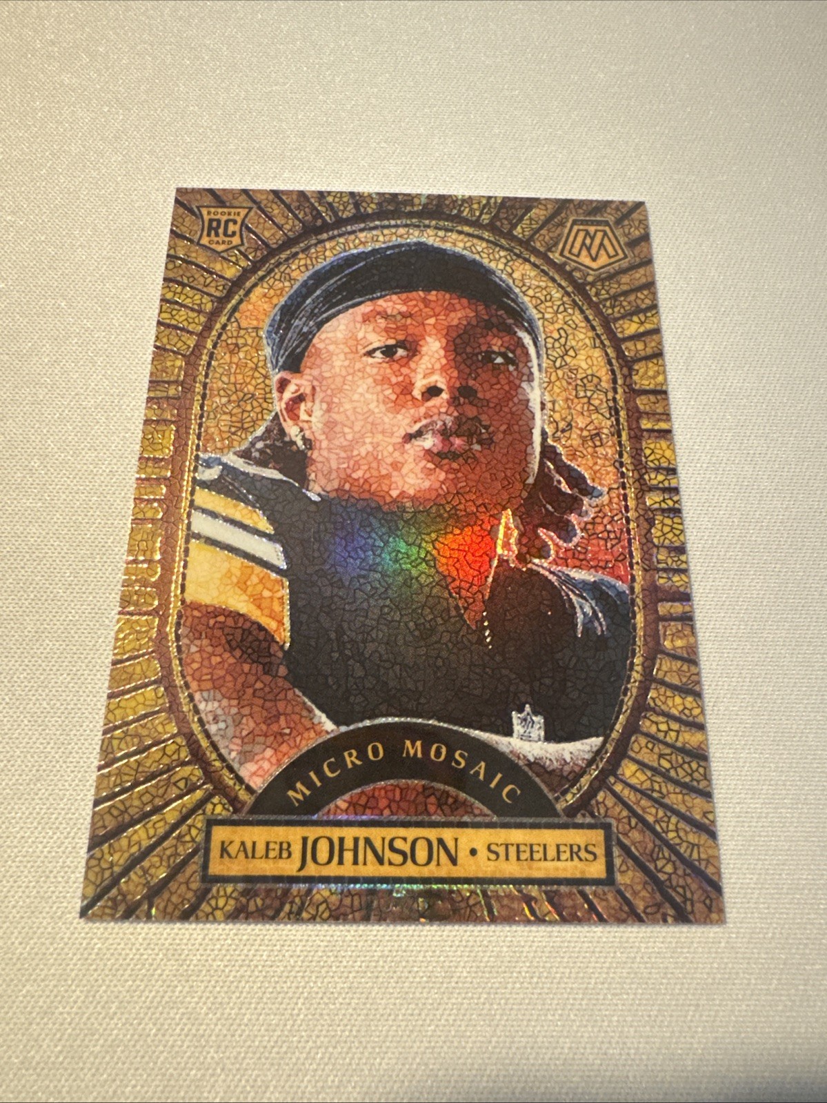 2025 Mosaic  - Kaleb Johnson - Micro Mosaic Prizm **SSP** Case Hit Rookie Card