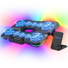 Laptop Cooling Pad, Gaming Laptop Cooler with 10 Quiet Fans, Height Adjustabl...