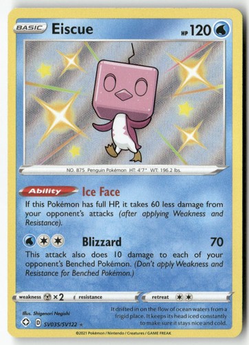 Eiscue SV035/SV122 Shiny Rare Shining Fates Shiny Vault Pokemon Holo Near Mint