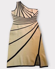 Apricot and black one-shoulder bodycon dress – new – XL