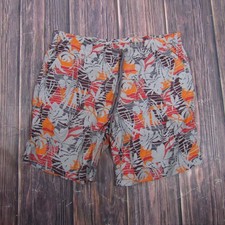Columbia Swim Shorts Mens Medium Gray Tropical Mesh Lined Omni-Shield Quick Dry