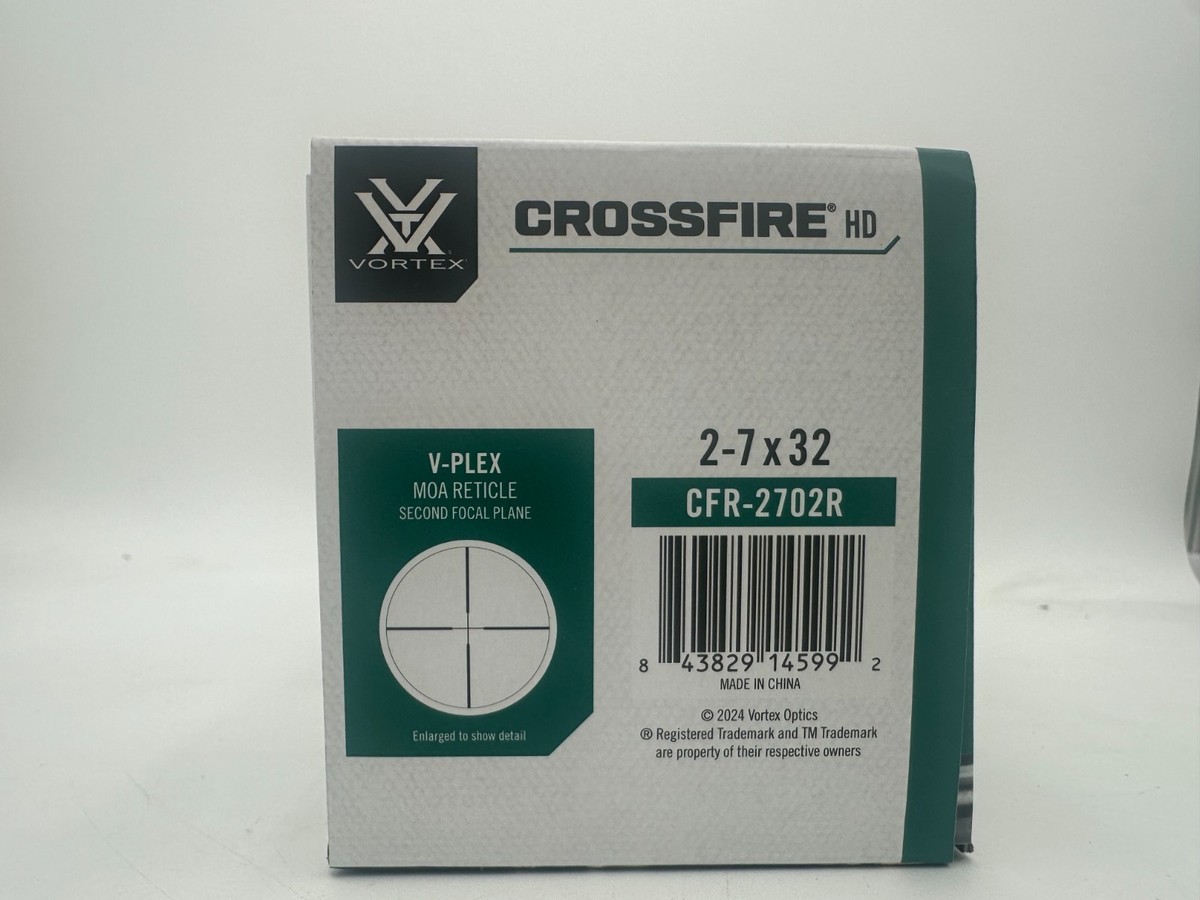 Vortex Crossfire HD 2-7x32 mm 1 in Tube Rifle Scope Second Focal