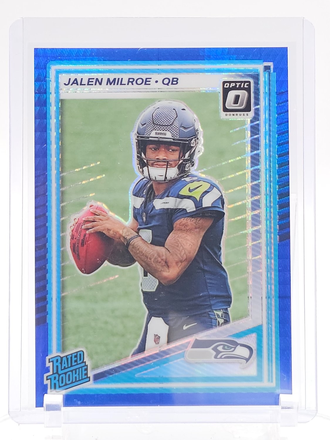 Jalen Milroe Panini Donruss Optic #253 Blue Hyper