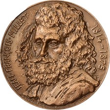 [#399000] Francia, Medalla, Jean-François Millet, n.d., Bronce, Dropsy, MS