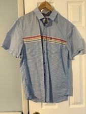 Original Penguin Heritage Slim Fit Striped Short Sleeve Shirt Blue Multicolor L